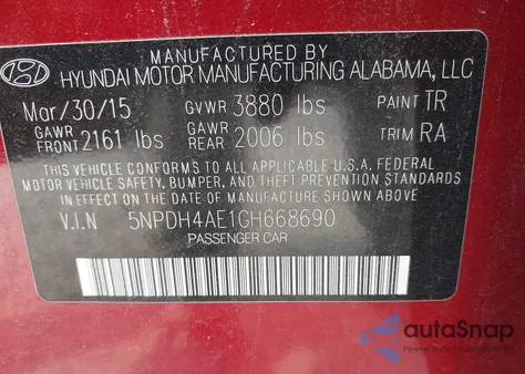 2016 Hyundai Elantra Se z USA, uszkodzony, nr VIN 5NPDH4AE1GH668690